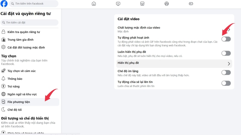 Bật tự động phát video Facebook trên máy tính