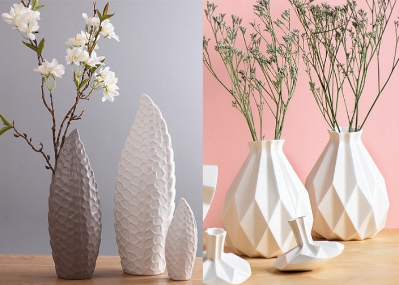 bộ lọ hoa trang trí bằng gốm