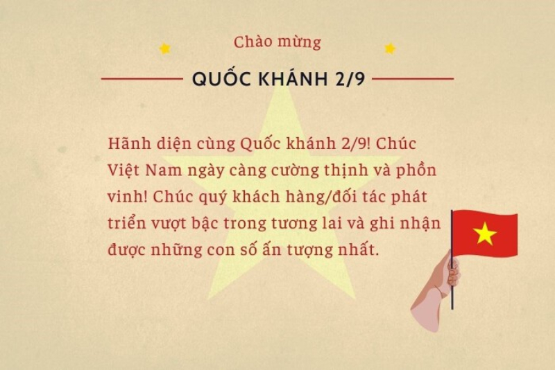 Thiệp chúc mừng đối tác, khách hàng 2/9