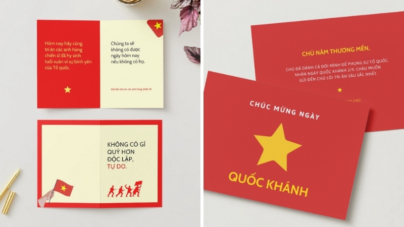 Mẫu thiệp chúc mừng 2/9 thiết kế trang trọng