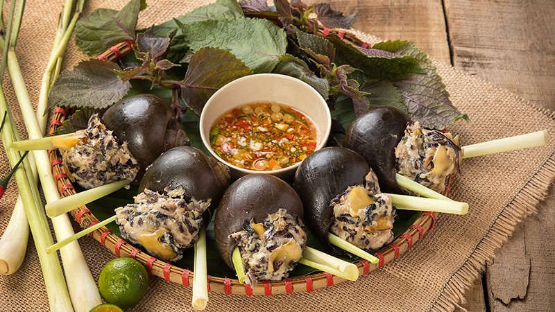 Món ốc bươu nhồi thịt
