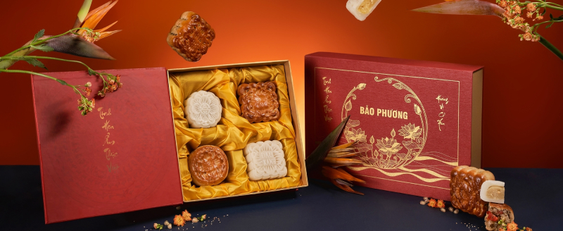 Hộp bánh Trung thu Bảo Phương thiết kế sang trọng