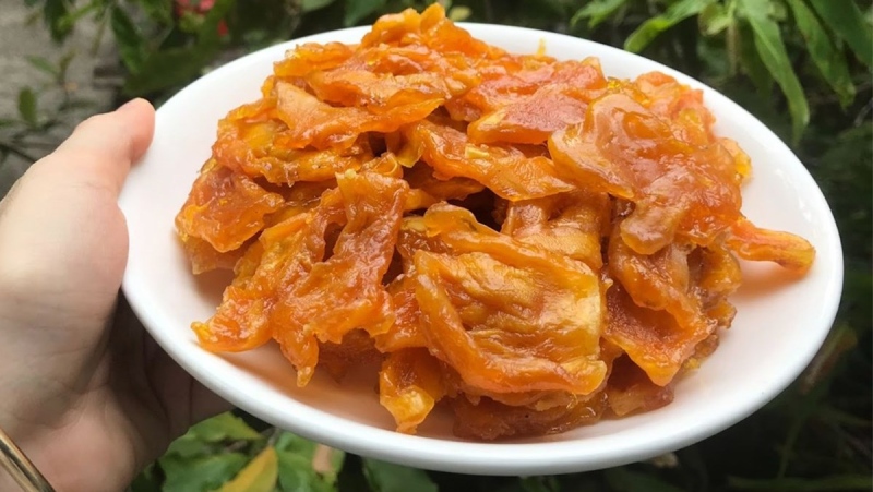 Mứt mít dẻo vàng cam, thái lát mỏng