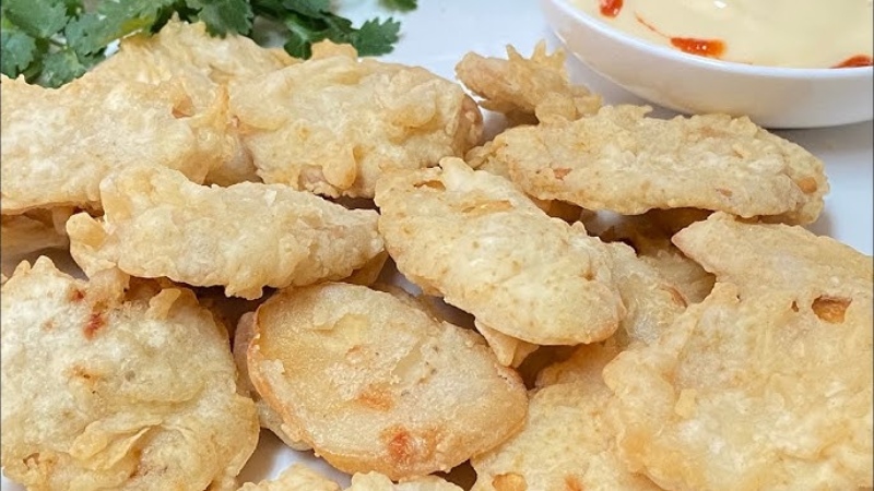 Những miếng nấm đùi gà chiên giòn