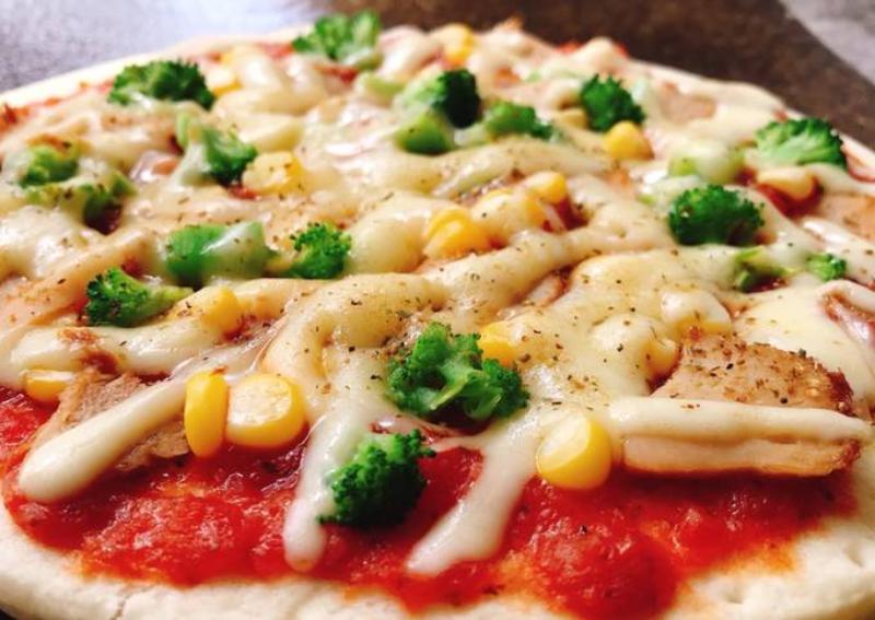 Thành phẩm Pizza chay nấm thơm ngon hấp dẫn