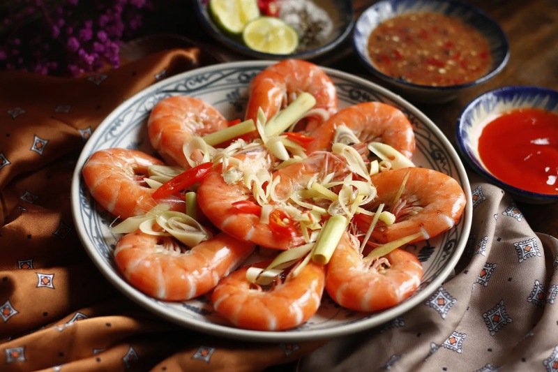 Món tôm hấp bia thơm ngon