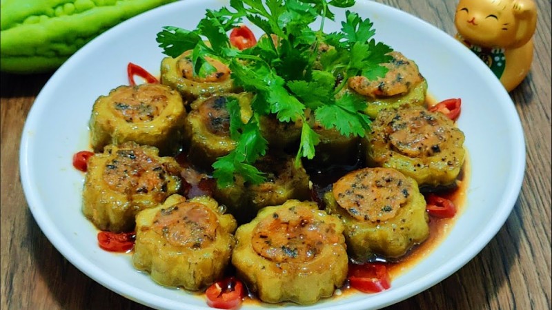 Món khổ qua nhồi đậu hũ kho chay