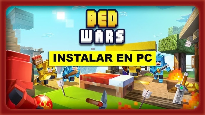 Bed Wars với các nhân vật từ hình khối