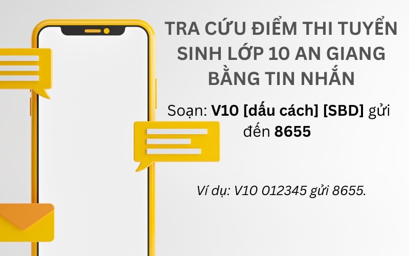 Hướng dẫn tra cứu điểm thi tuyển sinh lớp 10 An Giang bằng tin nhắn