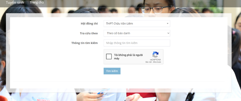 Website tra cứu điểm thi vào 10 của Cần Thơ