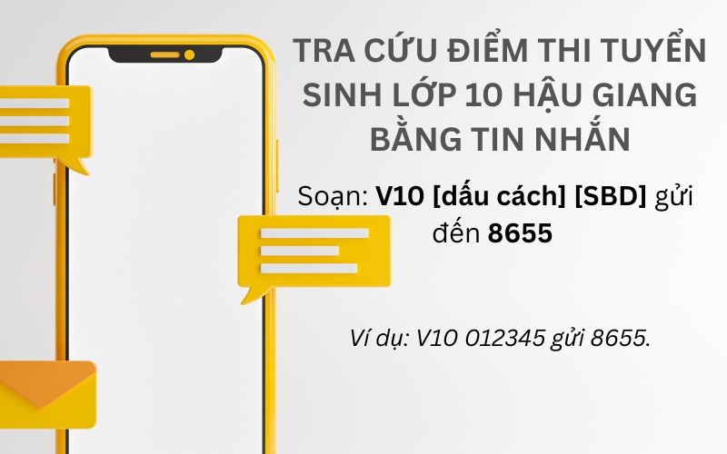 Hướng dẫn tra cứu điểm thi tuyển sinh lớp 10 Hậu Giang qua tin nhắn SMS