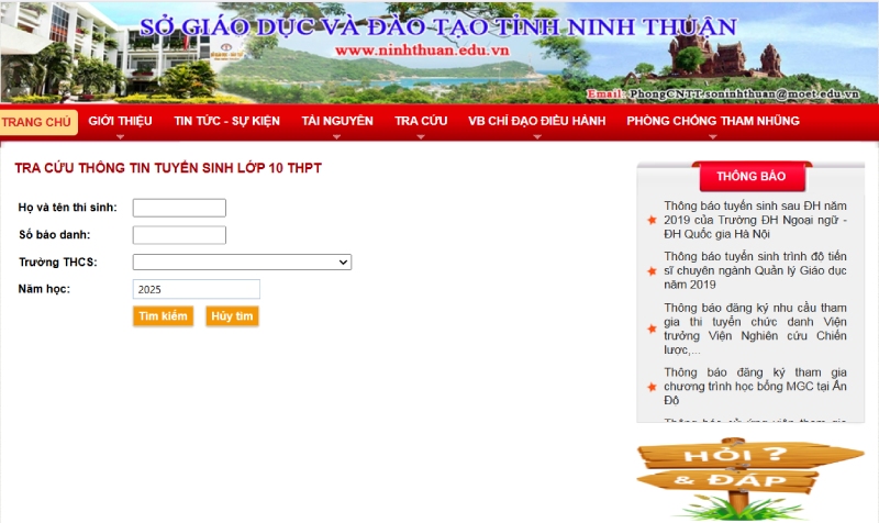 truy cập cổng thông tin điện tử thông qua đường dẫn