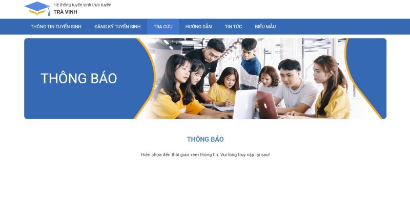 Truy cập vào trang tra cứu điểm thi của Sở GD&ĐT Trà Vinh 