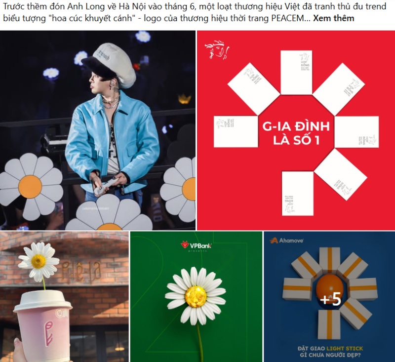Nhãn hàng lớn về đồ ăn, giao hàng, ngân hàng,... đều đu trend