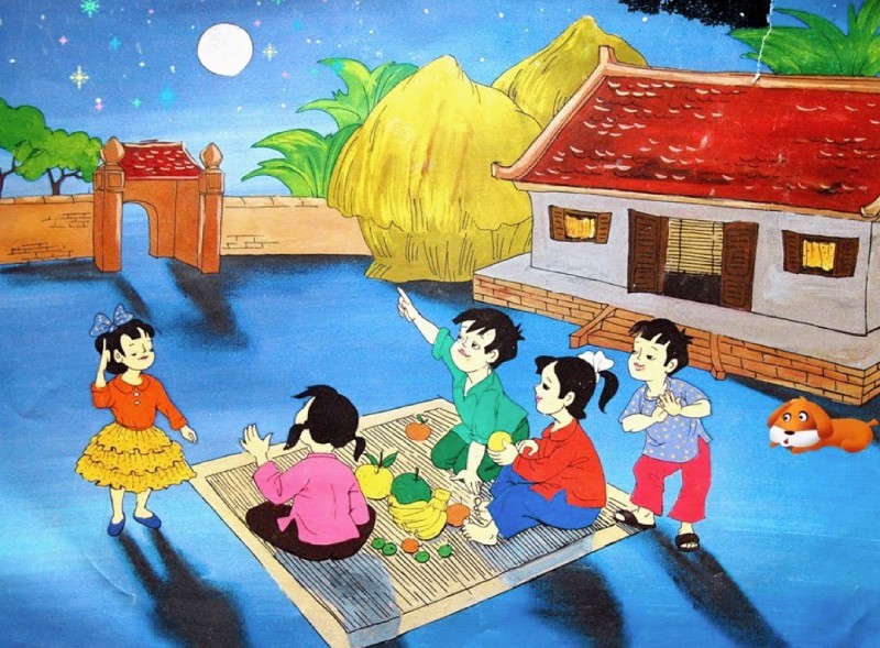 Cảnh Trung thu truyền thống ấm áp ở làng quê