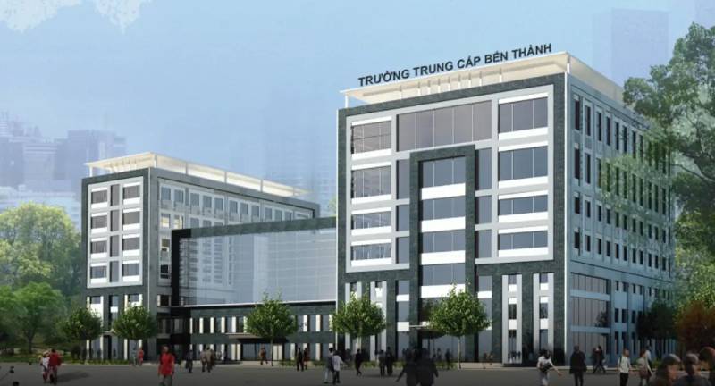 Khuôn viên tại trường Trung cấp Bến Thành