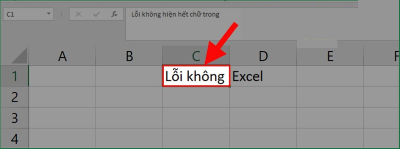 Lỗi không hiển thị hết chữ do ô quá hẹp trong Excel