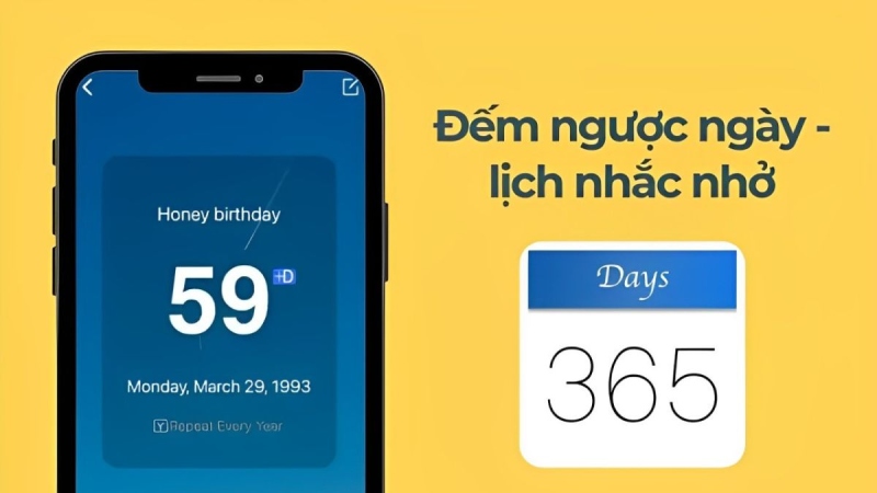 App đếm ngược ngày - lịch nhắc nhở