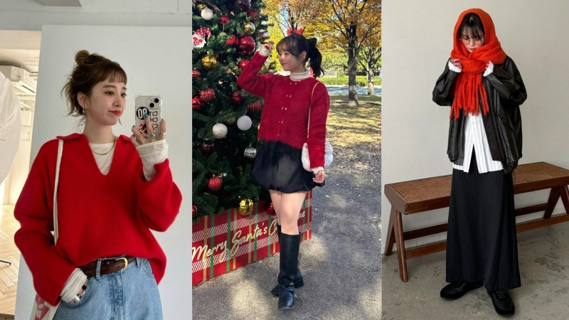 Trang phục phối màu đỏ cho dịp Giáng Sinh