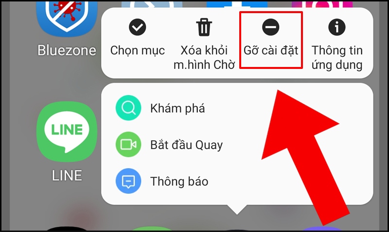 Gỡ cài đặt ứng dụng để khắc phục lỗi kết nối Zalo