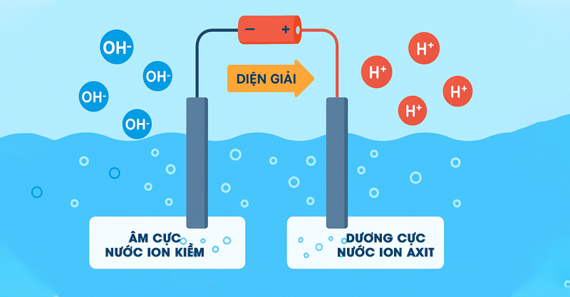 Quá trình điện giải nước ion kiềm