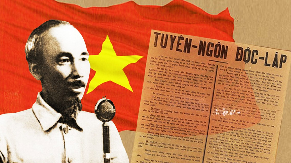 Hình nền Bác Hồ cùng Tuyên ngôn Độc lập