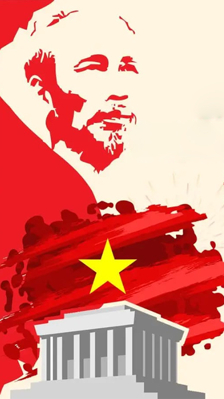 Hình nền Bác Hồ và ngôi sao vàng