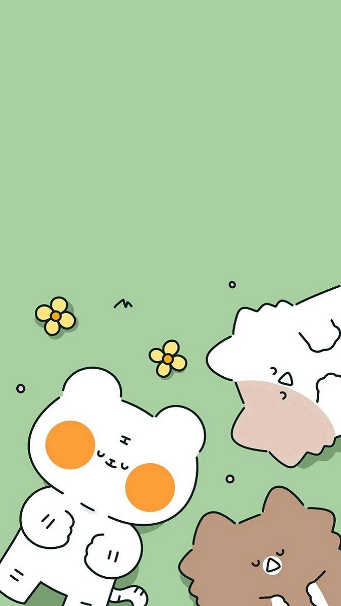 Hình nền cute màu xanh lá cây