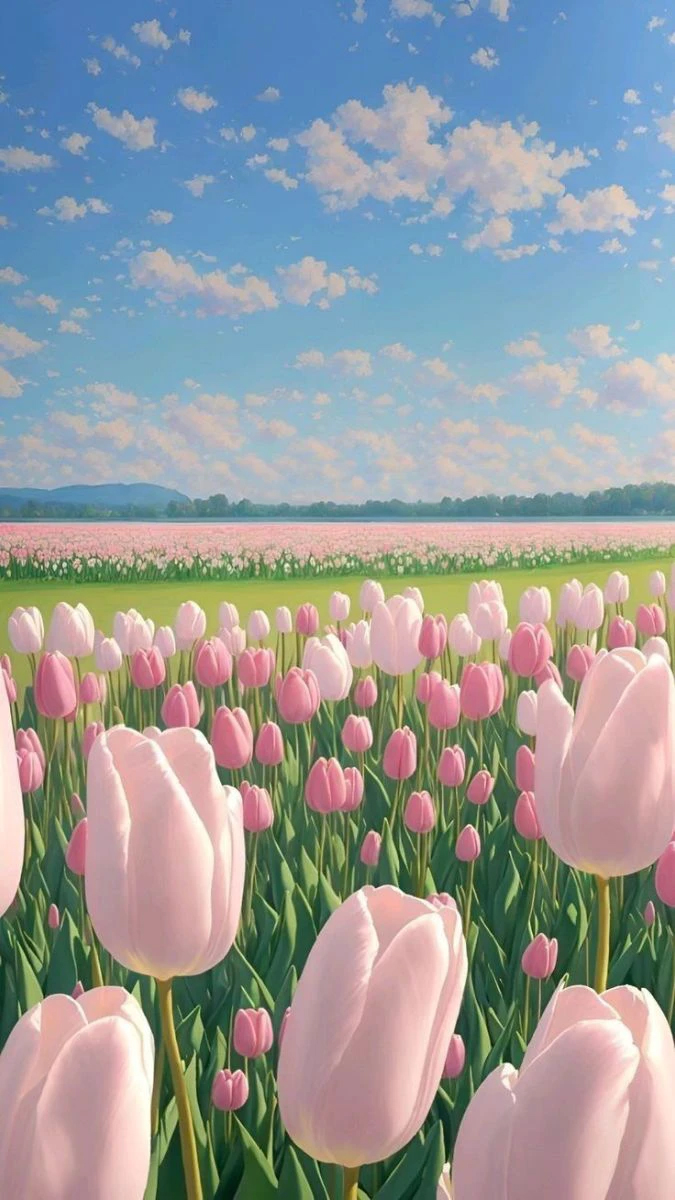 Hình nền hoa Tulip tươi sáng