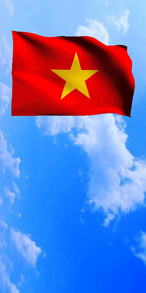 Lá cờ tung bay trên bầu trời