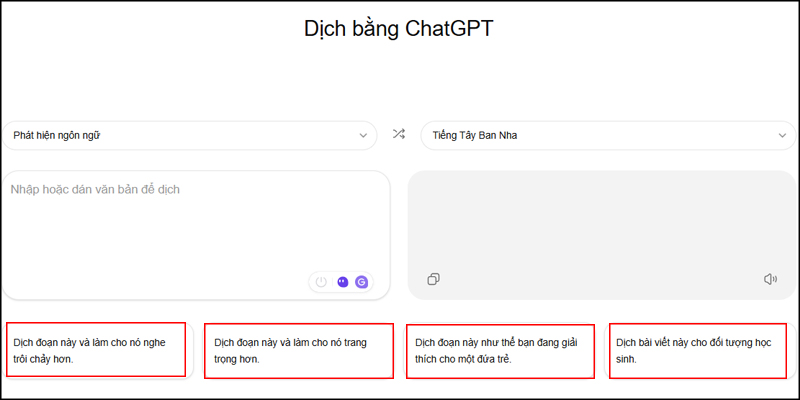 Yêu cầu ChatGPT Translate tinh chỉnh sâu theo phong cách mong muốn