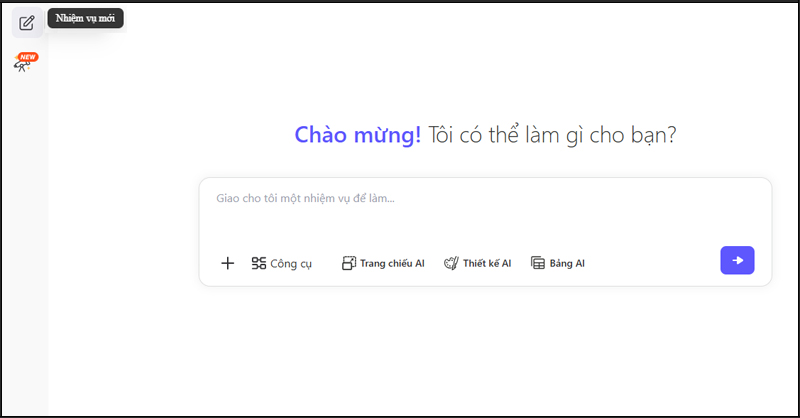 Nhấn vào biểu tượng hình cây bút tại trang chủ Agnes AI