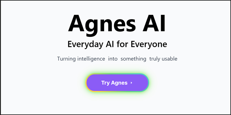 Truy cập trang web chính thức của Agnes AI