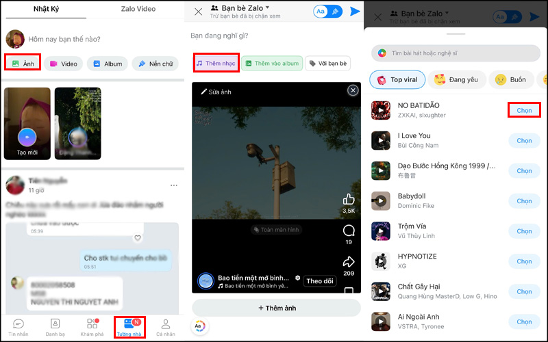 Tạo bài đăng kèm link trên Zalo theo các bước sau
