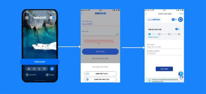 Hướng dẫn lấy lại mật khẩu ACB online bằng Internet Banking