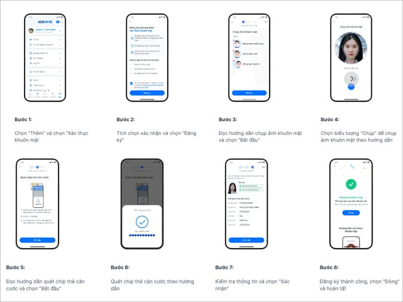 Chi tiết cách cập nhật sinh trắc học ACB tại nhà