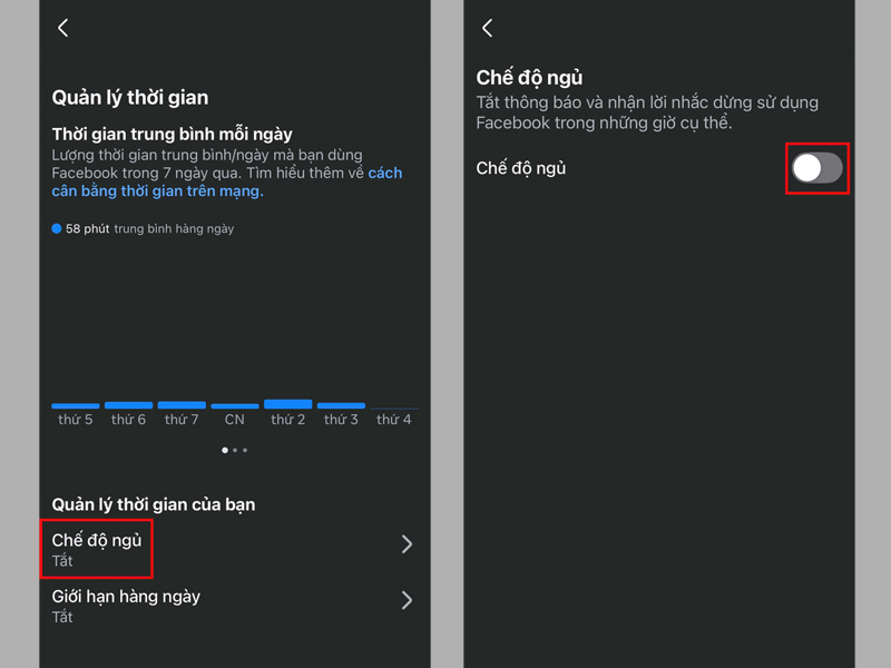 Truy cập vào mục Quản lý thời gian, sau đó chọn Chế độ ngủ