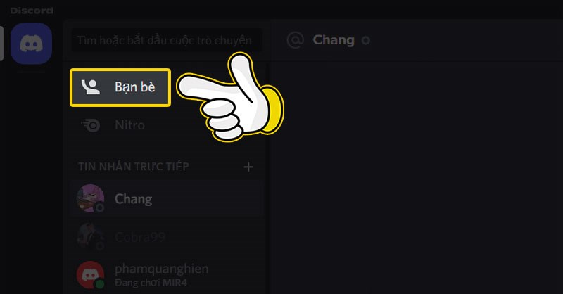 Nhấn vào mục Bạn bè 