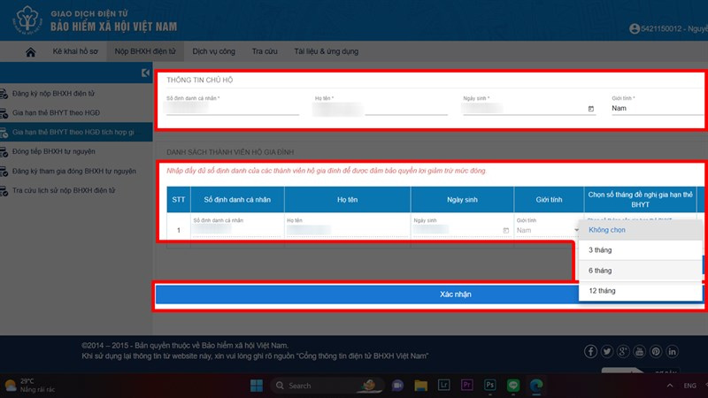 Chọn thời gian gia hạn, thanh toán và hoàn tất