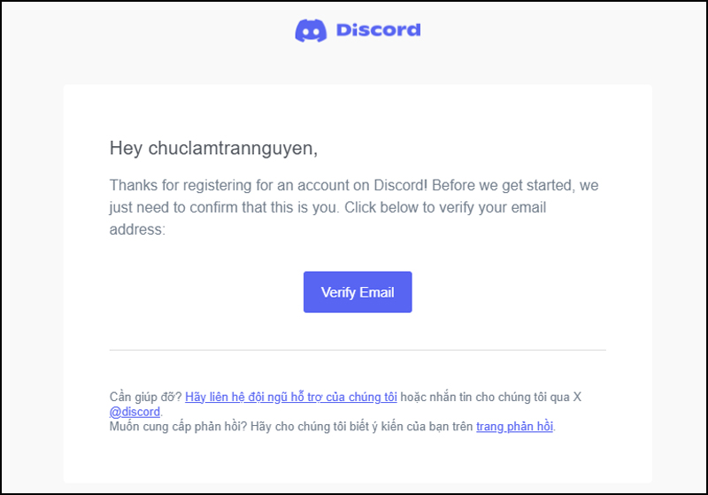 Xác thực tài khoản Discord