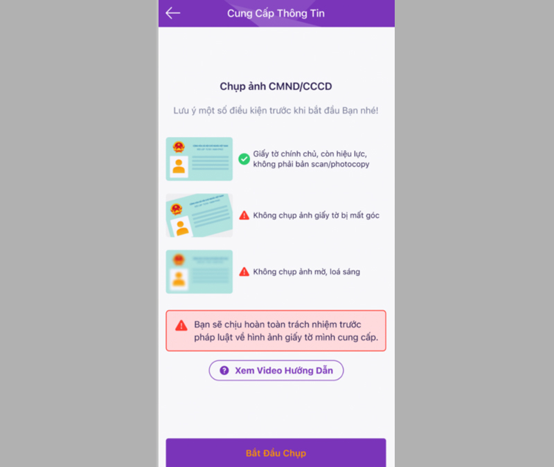 Chụp hai mặt CCCD gắn chip, chú ý rõ ràng 