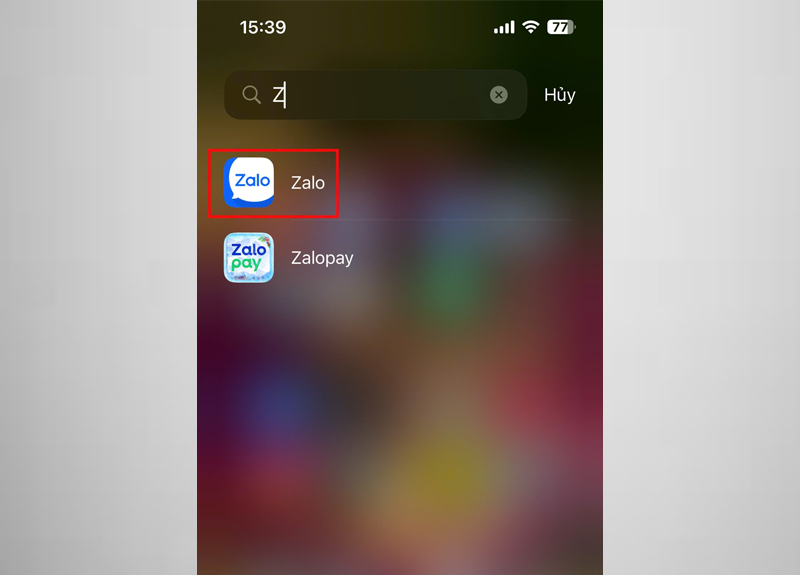 Mở ứng dụng Zalo trên điện thoại 