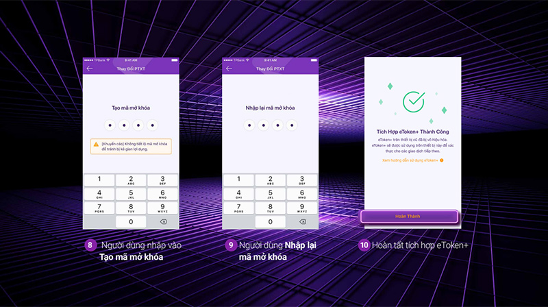 Kích hoạt eToken+ bằng SMS OTP bước 8, 9, 10