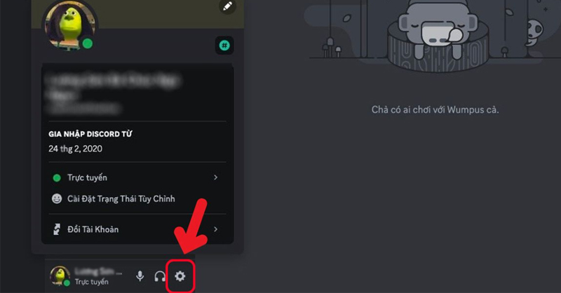 Nhấn vào biểu tượng Cài đặt (hình bánh răng) 