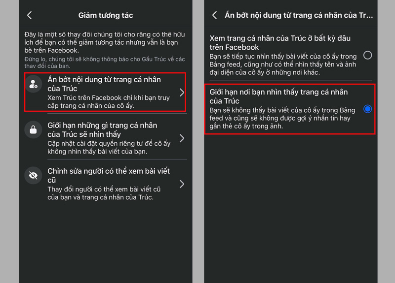 Hạn chế nhìn thấy bài viết của tài khoản Facebook giảm tương tác 