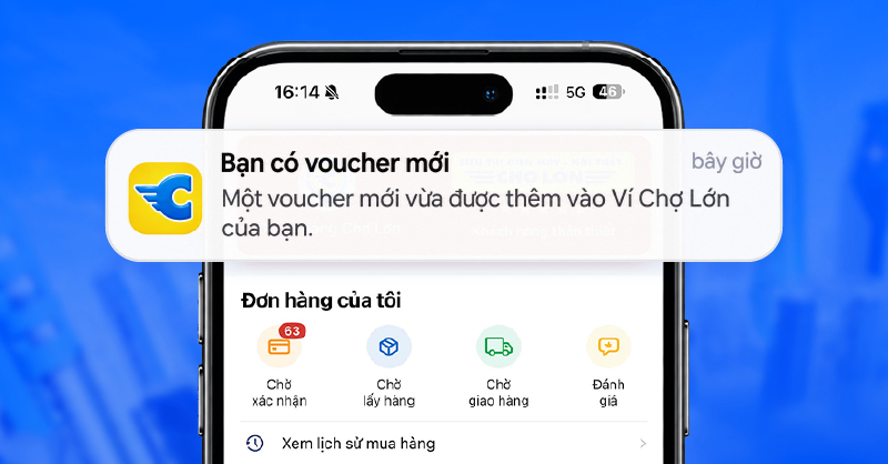 Voucher tải App Chợ Lớn lần đầu