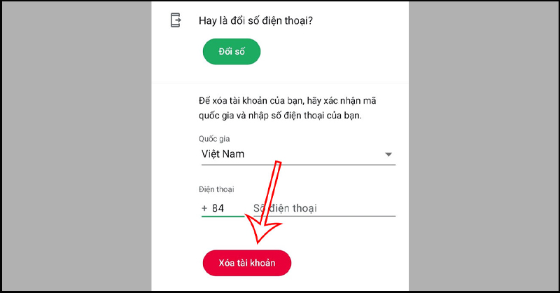 Hoàn tất xóa tài khoản WhatsApp trên điện thoại Android 