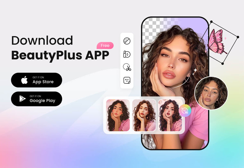 Tải và cài đặt BeautyPlus trên App Store hoặc CH Play