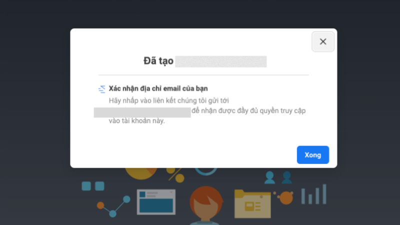 Bạn nhấn vào link trong Gmail để xác nhận thông tin tạo tài khoản doanh nghiệp Facebook.
