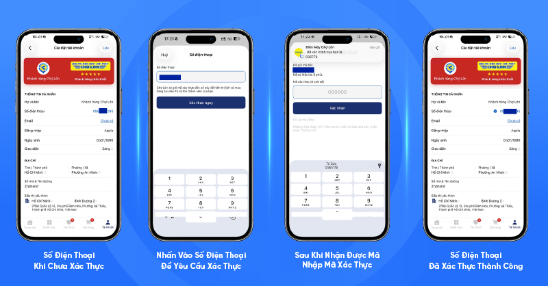 Xác thực tài khoản App Chợ Lớn
